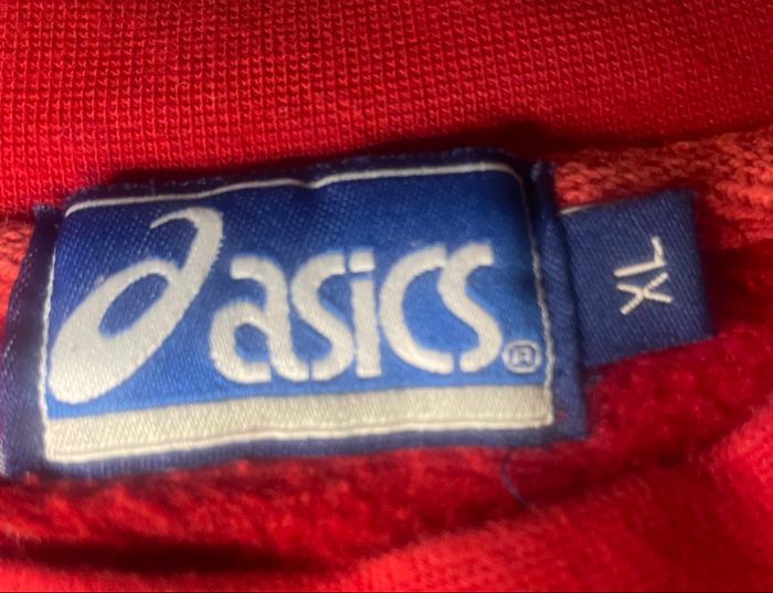 Pull vintage »Asics »rouge et blanc - photo numéro 8