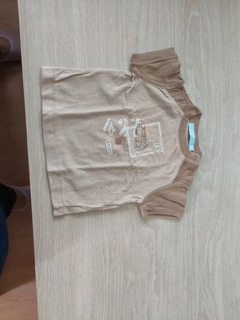 Tee shirt beige marron obaibi 6m