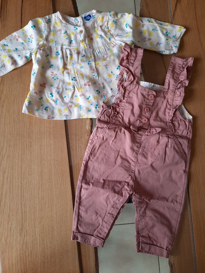 Ensemble salopette et blouse