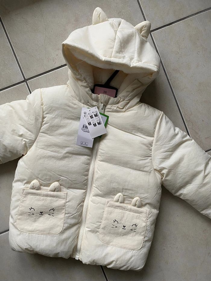 Veste doudoune crème fille 36 mois Tex - photo numéro 2