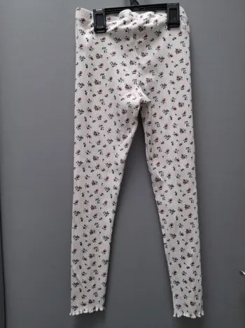 Legging blanc à fleurs - 10 ans