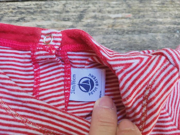 Superbe robe mariniere Petit Bateau 🚢 rouge et blanche 24 mois 2 ans - photo numéro 3