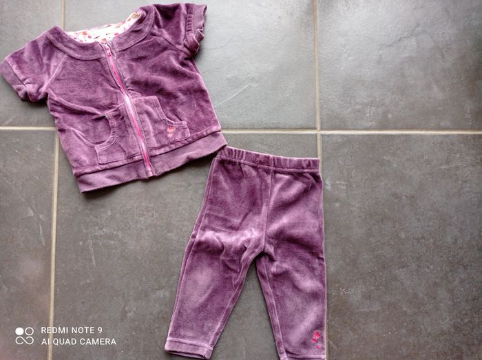 Ensemble velours fille, In Extenso, taille 9 mois