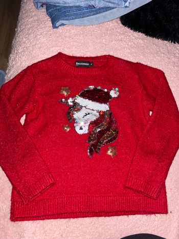 pull en laine rouge 6 ans