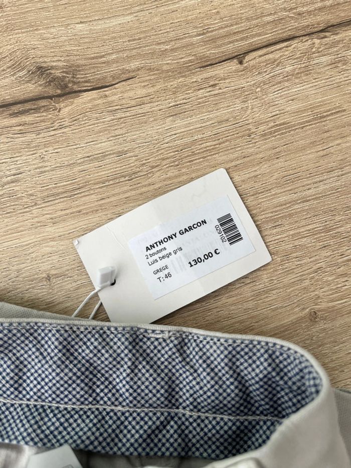 Superbe Pantalon Chino Anthony Garçon taille 46 neuf avec étiquette couleur beige gris - photo numéro 5