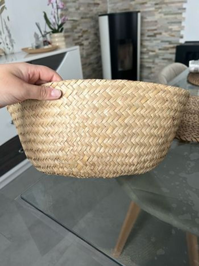 jardinières en jonc tissé à la main Ø35 x 32 cm - photo numéro 4