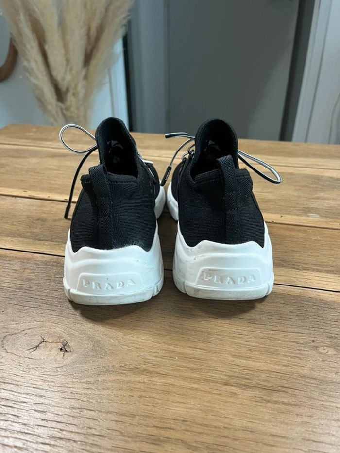 Prada Knit Fabric Sneaker 'Black White' - photo numéro 2