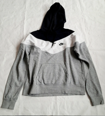 Sweat à capuche femme noir, gris et blanc Nike Taille S
