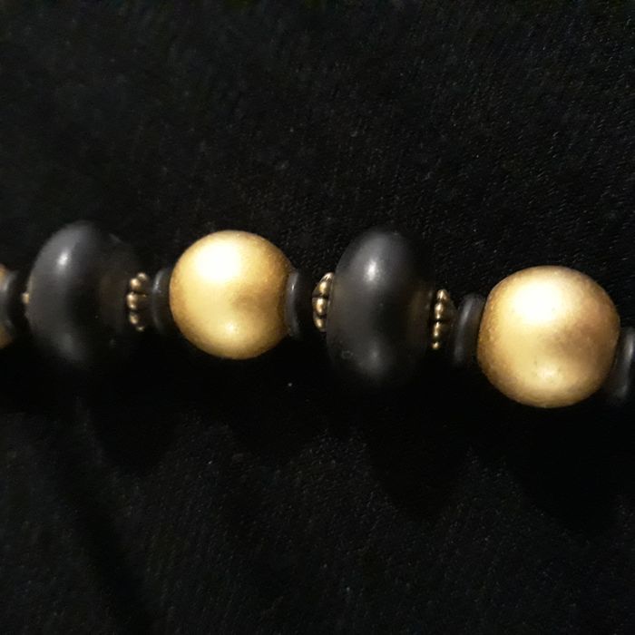 Faby27800 Collier fantaisie noir et or longueur 65 cm - photo numéro 2