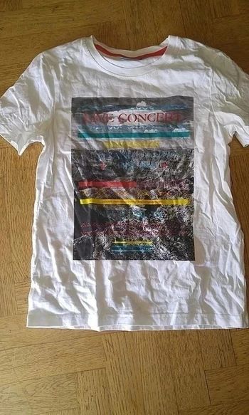 T-shirt Kiabi blanc et image live concert 12 ans