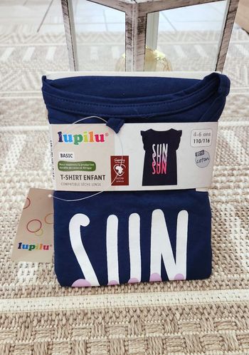 Tee Shirt Fille 5/6ans Lupilu Bleu Marine