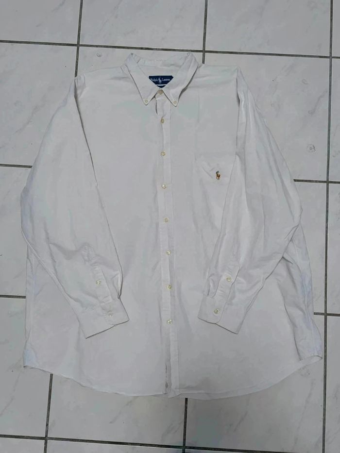 Chemise Ralph Lauren XXL Big Vintage Blanc Logo Brodé – Élégance Intemporelle - photo numéro 3