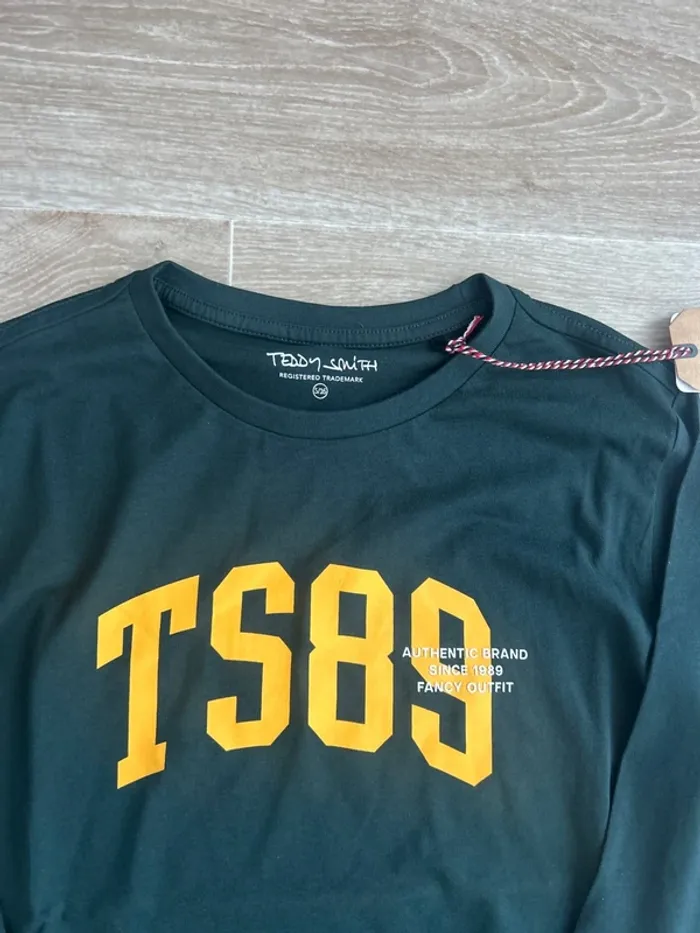 T-shirt à manches longues Teddy Smith vert foncé 16ans - photo numéro 2