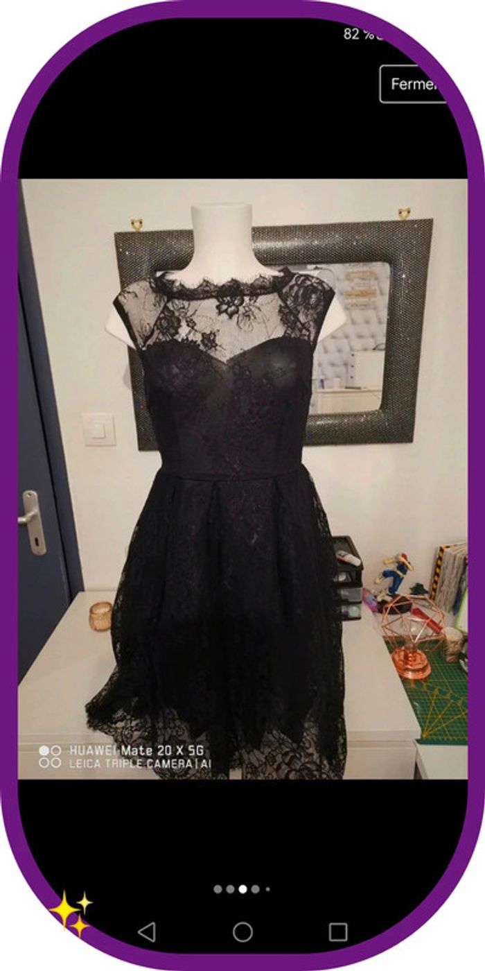 robe dentelle sabrina taille s noir - photo numéro 3