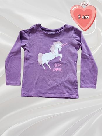 T-shirt haut manches longues fille 5 ans