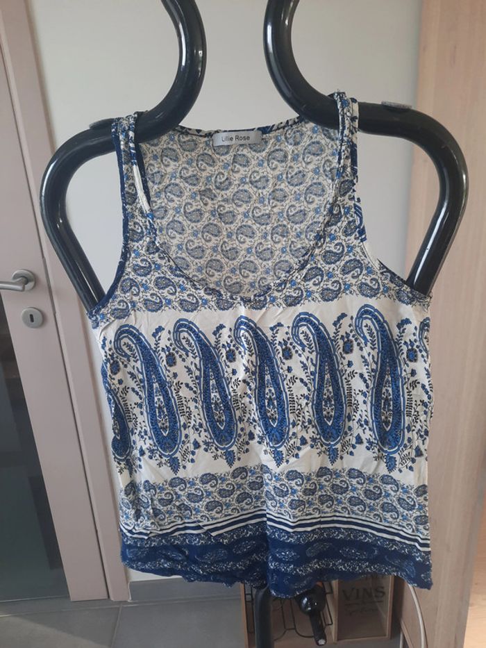 Top femme bleu et blanc taille M/L
