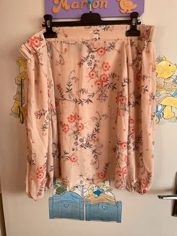 Blouse à manches longues à motifs à épaules découvertes, taille 36, marque Atmosphère