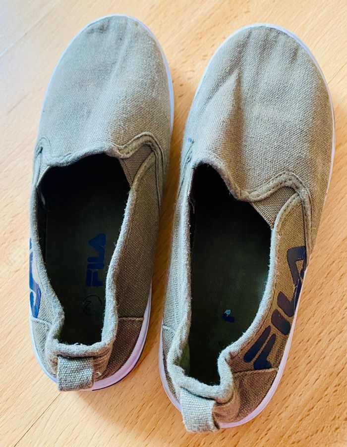 Baskets sans lacets kaki fila - photo numéro 2