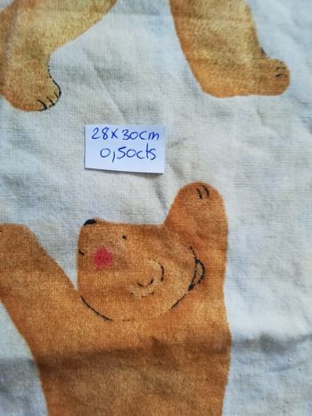 Tissus oursons 28x30cm