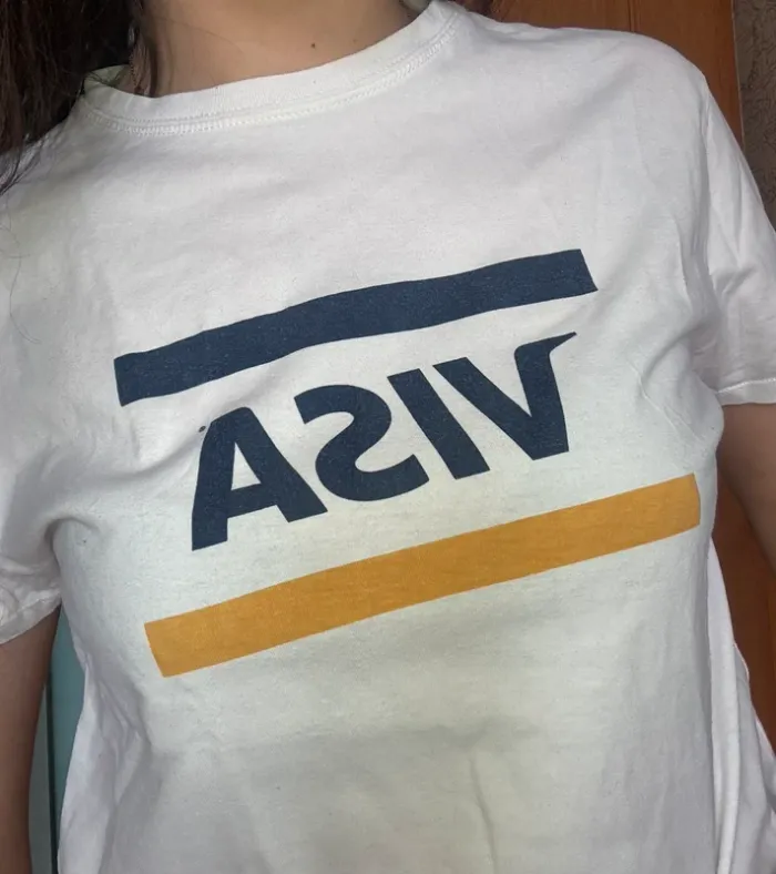 t-shirt blanc pull&bear Visa taille S - photo numéro 2