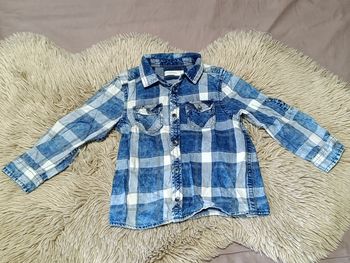 Chemise à carreaux bleue