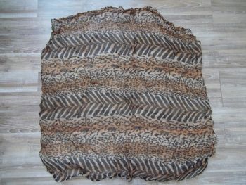 Carré froissé léopard marron
