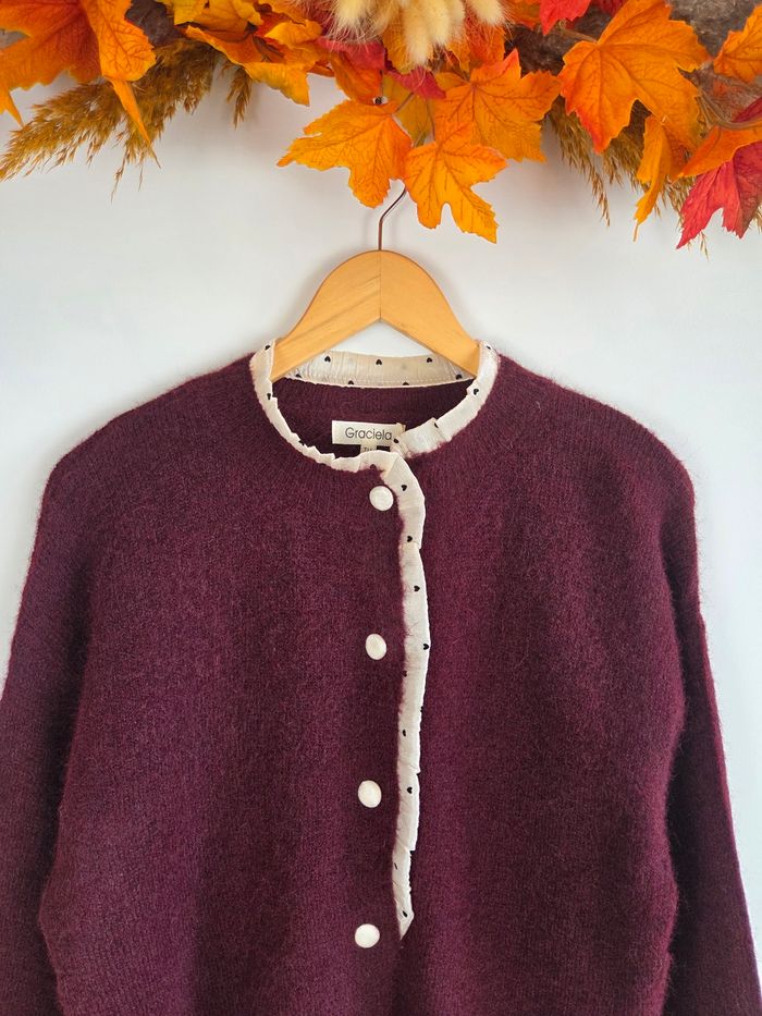 Gilet bordeaux taille 38 - photo numéro 3