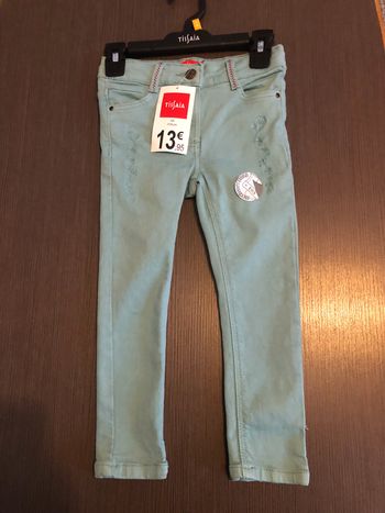 pantalon fille taille reglable avec bouton tissaia 104 cm 4 ans
