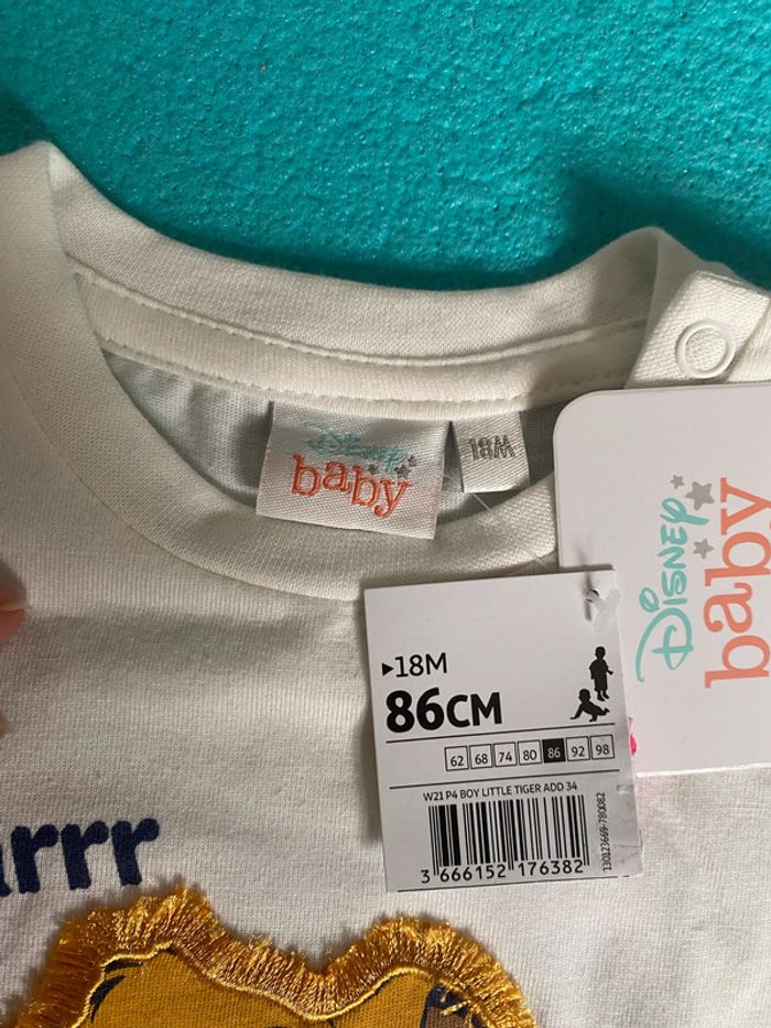 T-shirt Disney Baby Taille 18 M - 86 cm - photo numéro 3