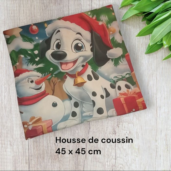 Housse de coussin noel dalmatiens