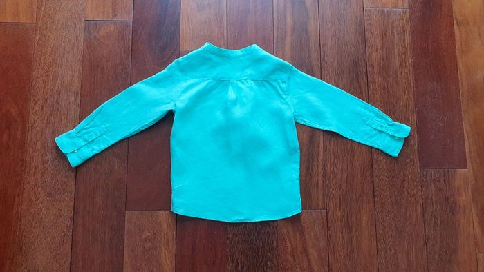 Chemise en lin Jacadi menthe turquoise 4 ans - photo numéro 2
