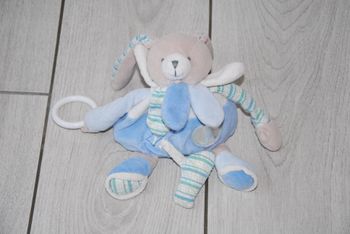 Doudou Et Compagnie Lapin Célestin Bleu Pantin D’activités Poisson Miroir