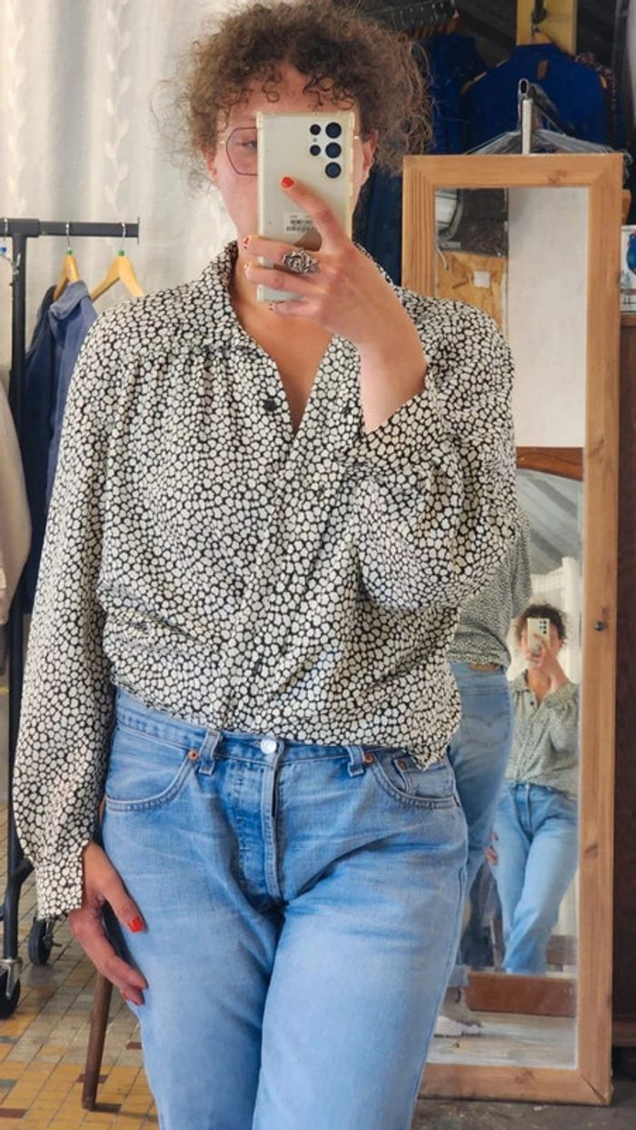 Adorable blouse à fleurs fluide vintage 80s - photo numéro 4