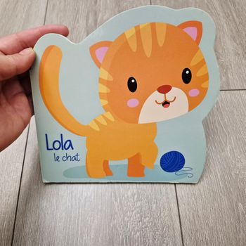 Livre Lola le chat. Couverture et page en carton dur. Edition Bout'chou 