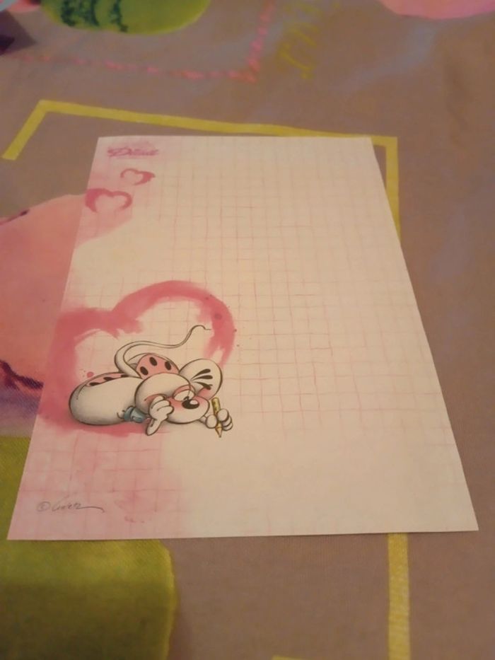 1 feuille Diddl petits carreaux