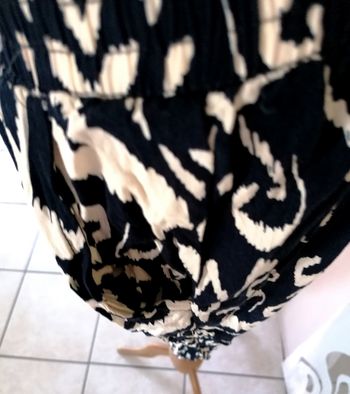 Pantalon été léger noir et beige taille élastique. XXL. 65 %coton. 