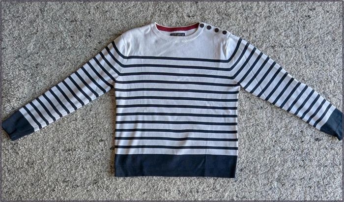 Pull 100% coton Jules taille S homme bleu marine et blanc - photo numéro 2