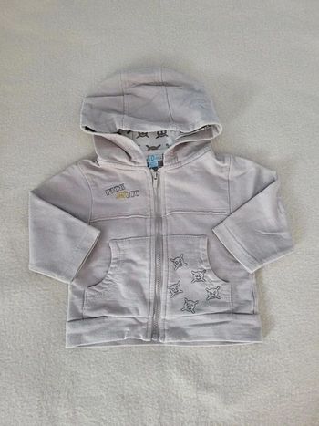 gilet à capuche zippé pick ouic 12 mois