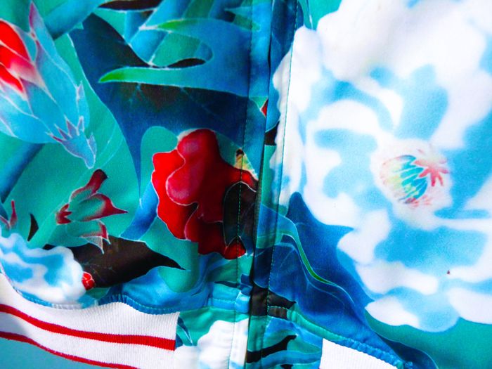 Veste Fille blouson Replay 12 ans imprimé bleu turquoise tropical TBE - photo numéro 3