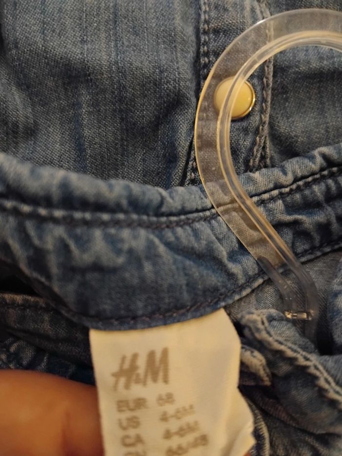 Lot chemises en jeans fille 6mois - photo numéro 7