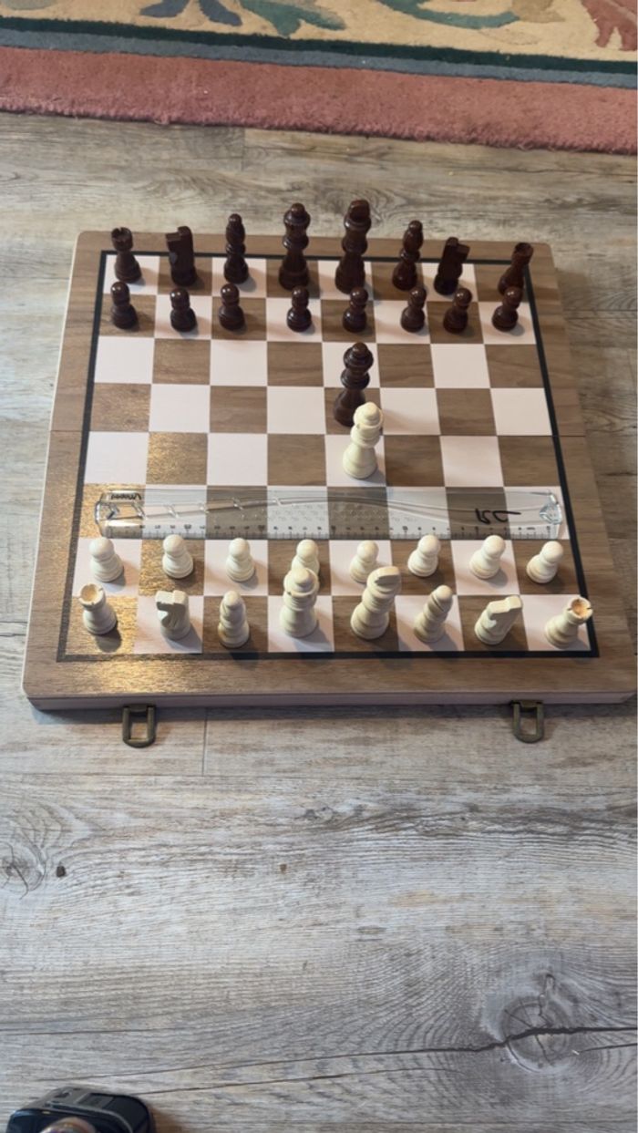Jeu d’échecs magnétique pliable en bois – 39 cm - photo numéro 6