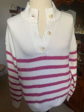 Pull rayé rose kiabi taille S
