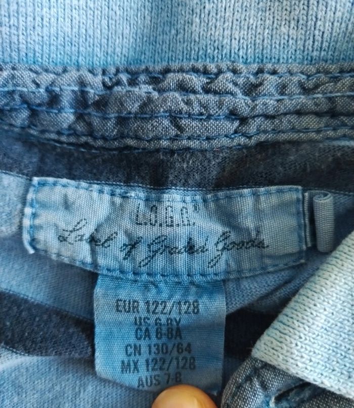 Polo garçon manches courtes grand 6 ans bleu et blanc coton - photo numéro 3