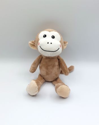 Peluche doudou singe marron beige blanc Arthur et Lola 26 cm Créaprim Village