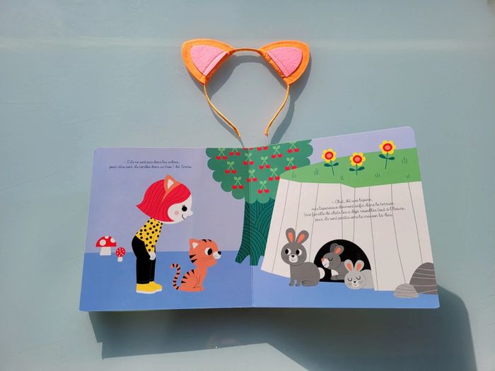 Livre animé  avec serre-tête Petit Chat 🐱 cherche son papa.. avec toi! 56 - photo numéro 7