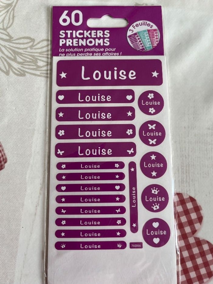 Étiquettes prénom