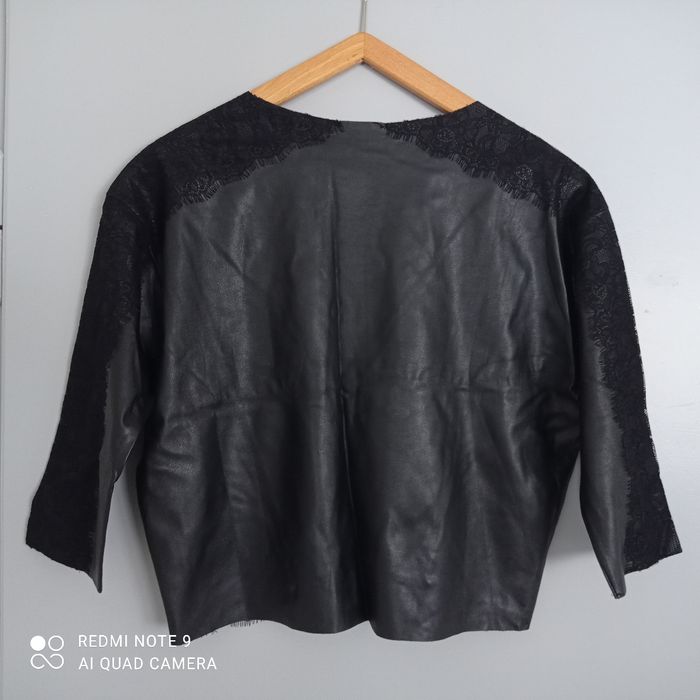 Top noir simili cuir Zara t38 - photo numéro 8