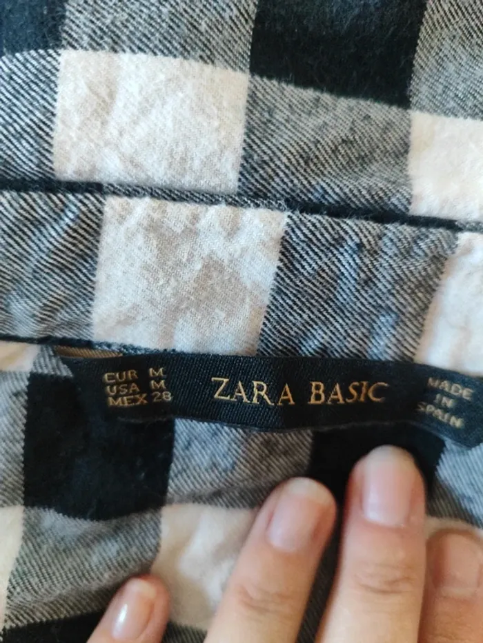 Chemise Zara 38 à carreaux noirs et blancs - photo numéro 5