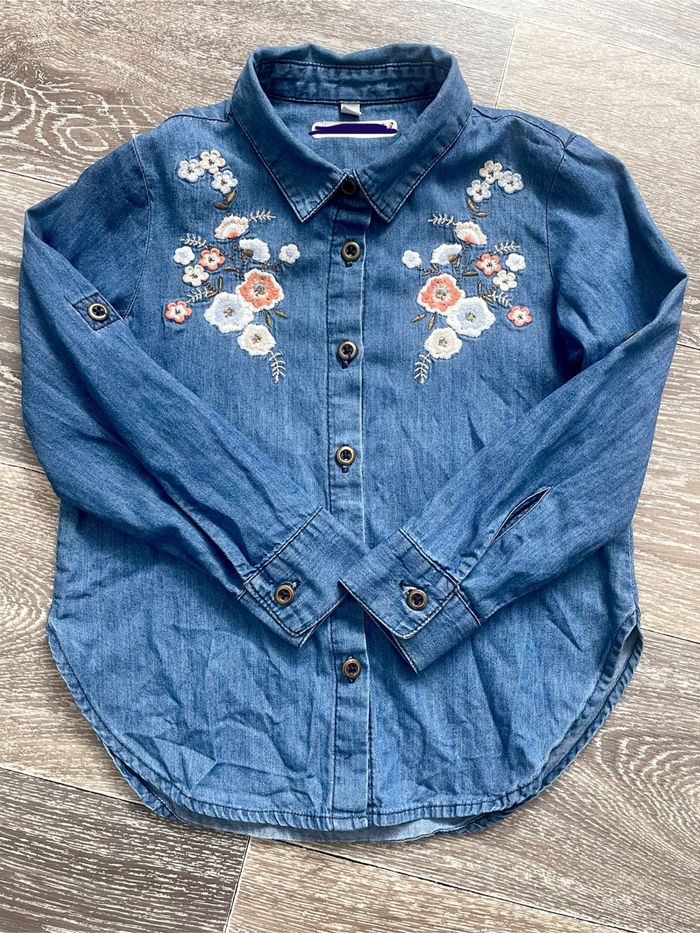 Chemise en jeans à broderies 4 ans - photo numéro 5