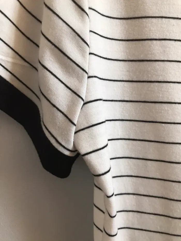 T-shirt manches courtes blanc à rayures - photo numéro 3